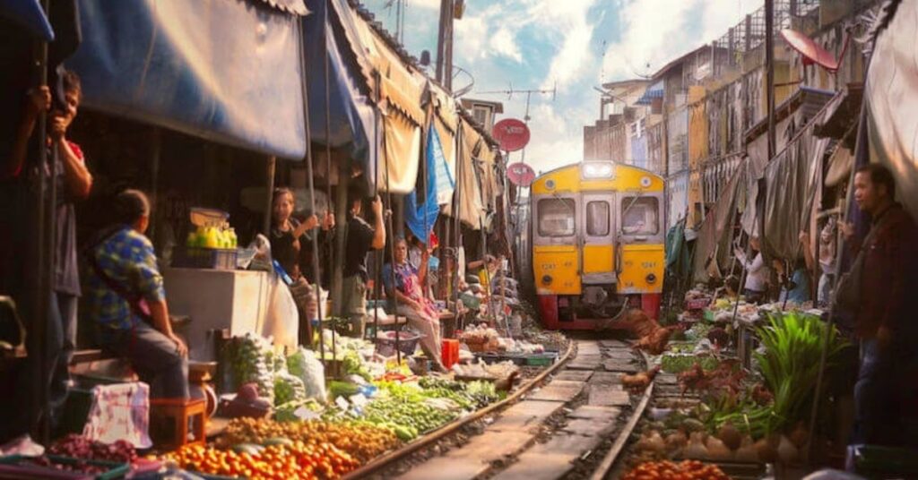 Maeklong Railway Market Track, Thailand