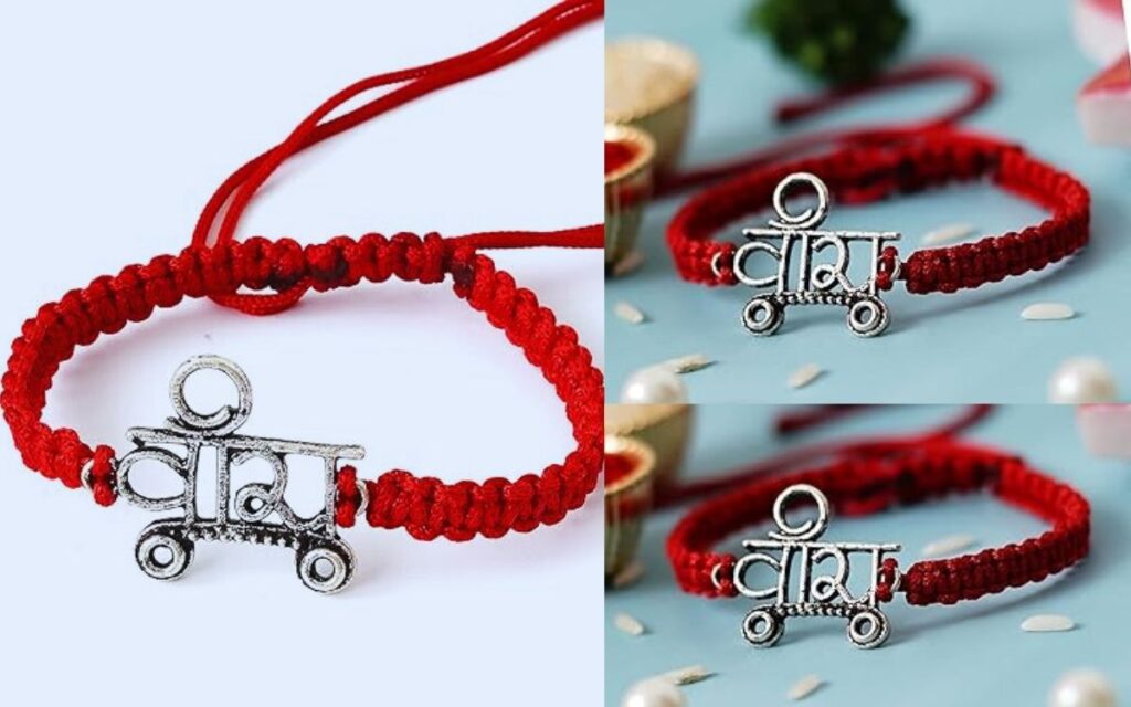 Real Silver Rakhi & Bracelet Combo